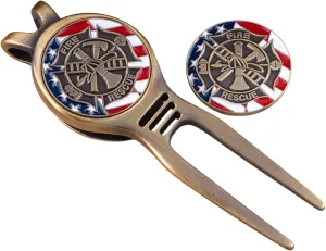 Fire and Rescue Golf Divot Tool and Ball Markers