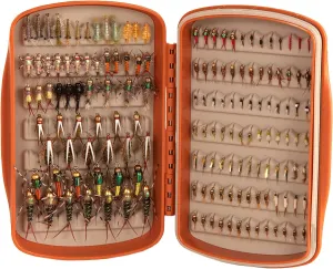 fishpond Tacky Pescador Fly Box - Small - Burnt Orange | Small Fly Boxes for Fly Fishing | Waterproof Silicone Slit