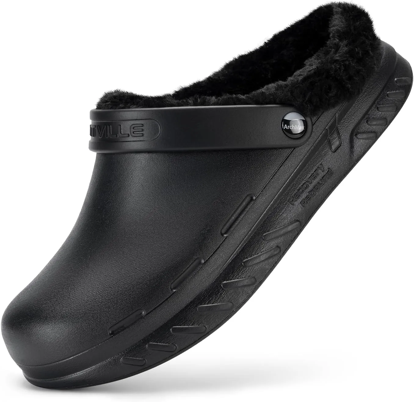 FitVille Men's Winter Clogs Wide Width Chef Shoes for Men Slip Resistant Food Service Work Shoes Fleece Lined Clogs for Kitchen Nursing