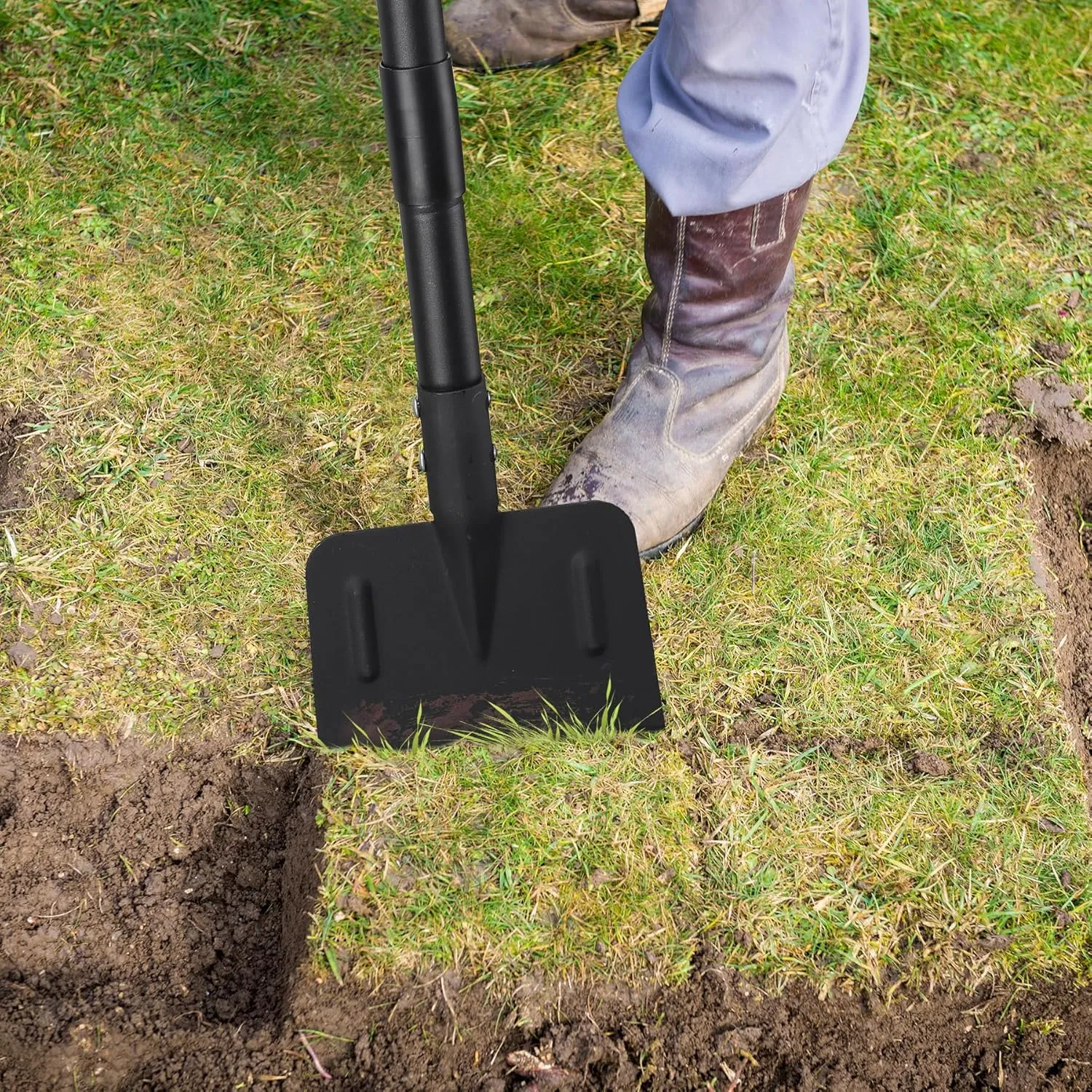 Flat Shovel,Snow Shovel, Ice Scraper, 54 inch Snow Ice Chopper for Walkway, Ice Removal Tool for Road Outdoor Garden Cleaning Scraper, Weed Remove Tool for Lawn Edging, Driveway Weeding Tool