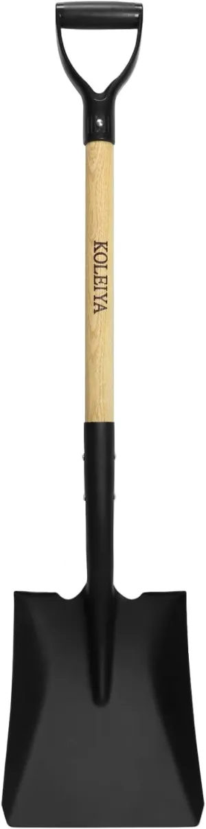 Flat Shovel,Transfer Shovel with D Handel and Heavy Duty Square Head for Landscaping,Gardening,Construction,Snow Shoveling and Yard Work,41-Inch,Metal Wooden