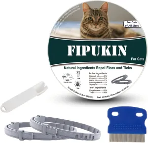 Flea and Tick Collar for Cats | 8-Month Waterproof Protection, Adjustable & Safe with Natural Oils | Charity Donation per Purchase