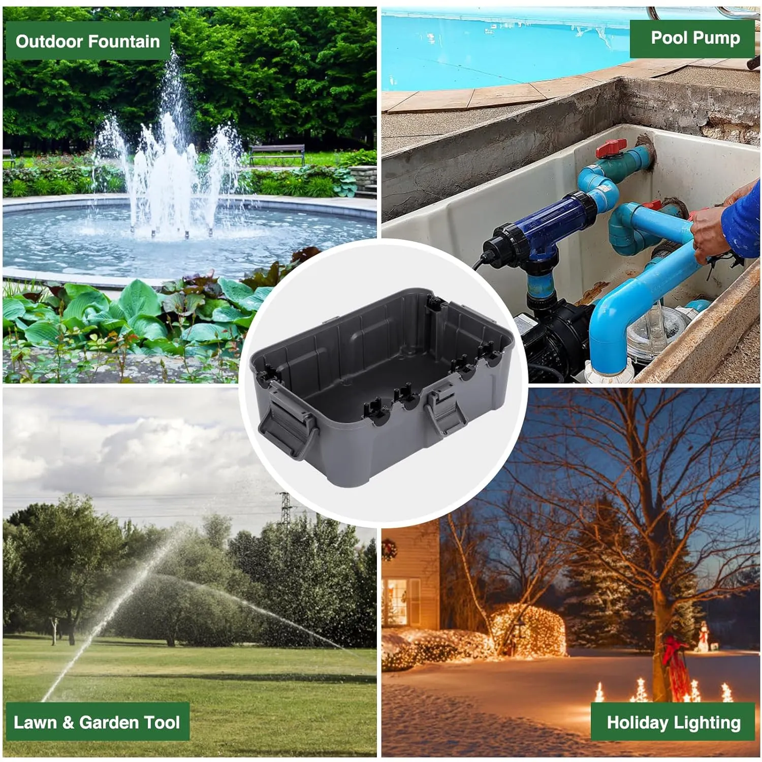 Flemoon IP54 Waterproof Box with Large Capacity Outdoor Weatherproof Box, Gray