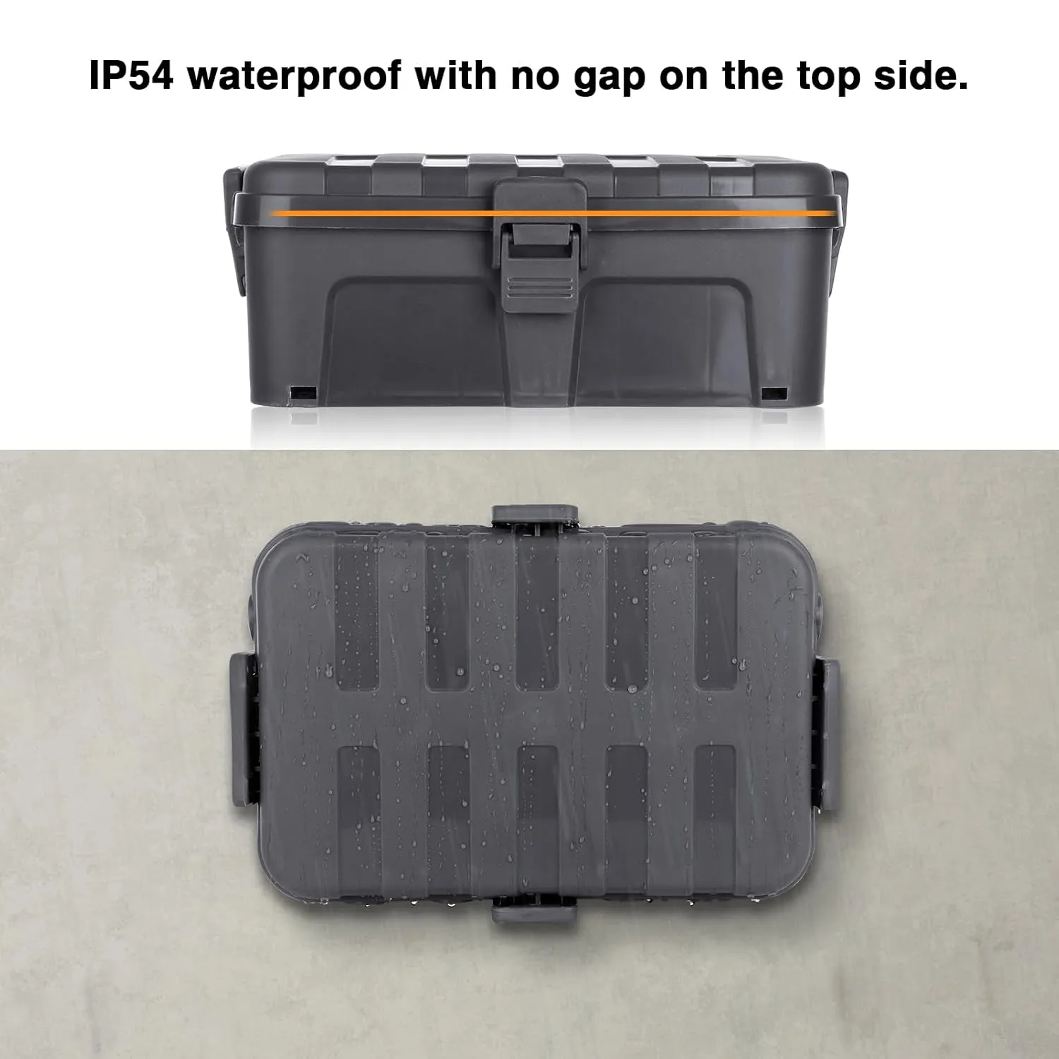Flemoon IP54 Waterproof Box with Large Capacity Outdoor Weatherproof Box, Gray