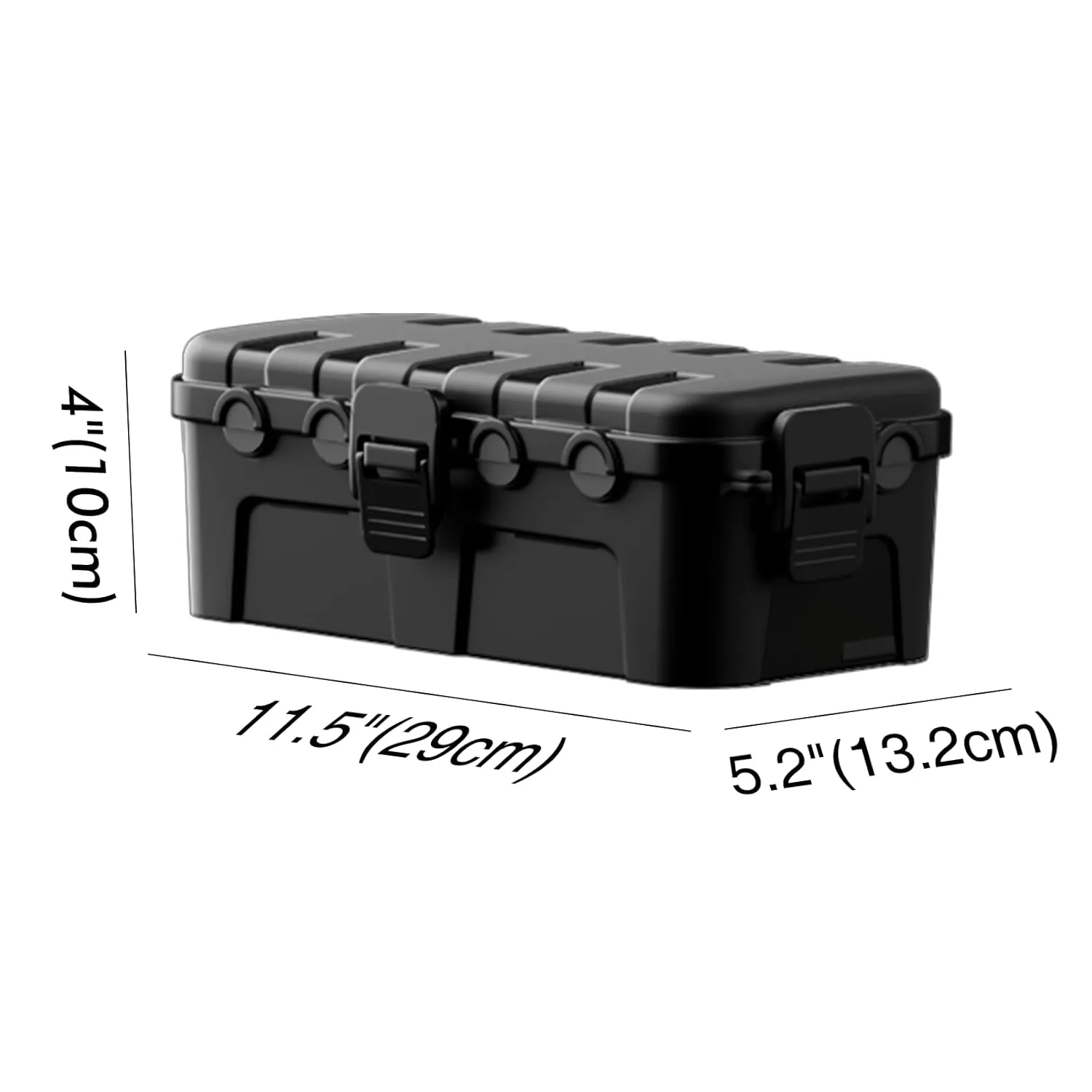 Flemoon Medium Outdoor Electrical Box (11.5x5.2x4 inch), IP54 Waterproof Extension Cord Cover w/6 Cable Entry Ports, Weatherproof Connection Box for Power Strip, Timer, Plug, Holiday Lights, Black