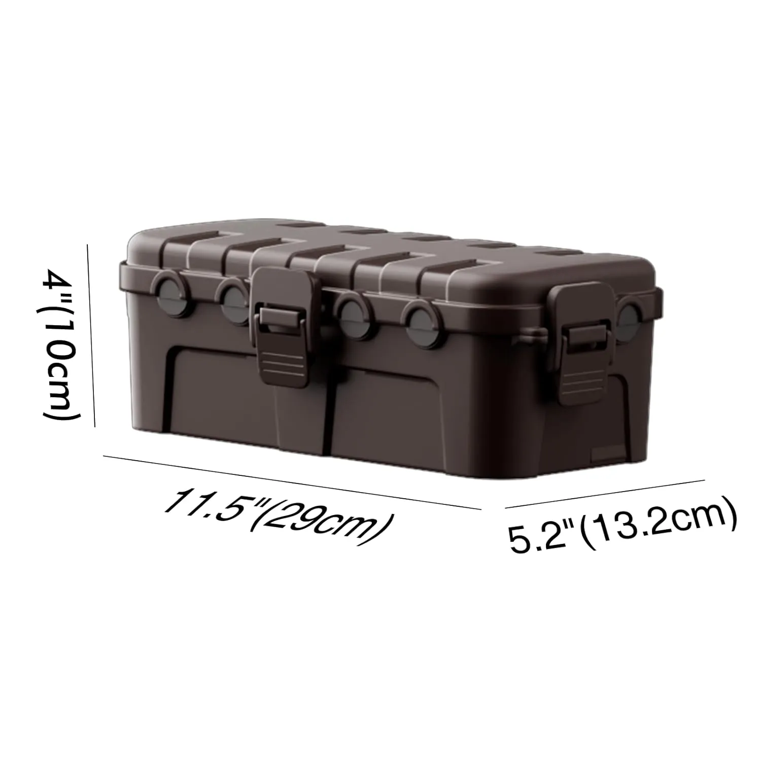 Flemoon Medium Outdoor Electrical Box (11.5x5.2x4 inch), IP54 Waterproof Extension Cord Cover w/6 Cable Entry Ports, Weatherproof Connection Box for Power Strip, Timer, Plug, Holiday Lights, Brown