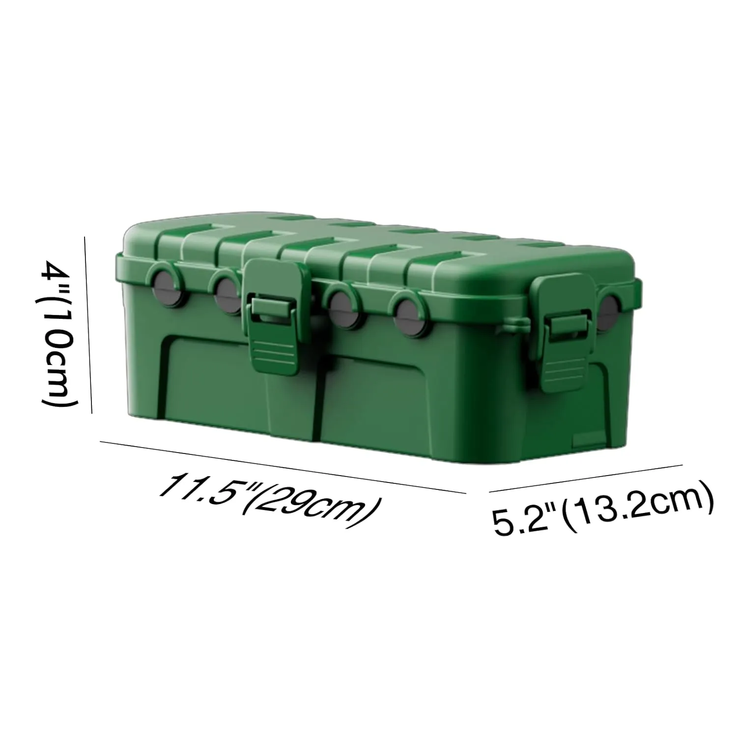 Flemoon Medium Outdoor Electrical Box (11.5x5.2x4 inch), IP54 Waterproof Extension Cord Cover w/6 Cable Entry Ports, Weatherproof Connection Box for Power Strip, Timer, Plug, Holiday Lights, Green