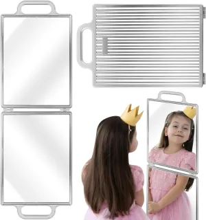 Foldable Backstage Mirror with Handle 10 * 29.1 Inch Folding Dance Mirror with Handle Dance Bag Dancer for Artist Aestheticians Home Fitness Spa