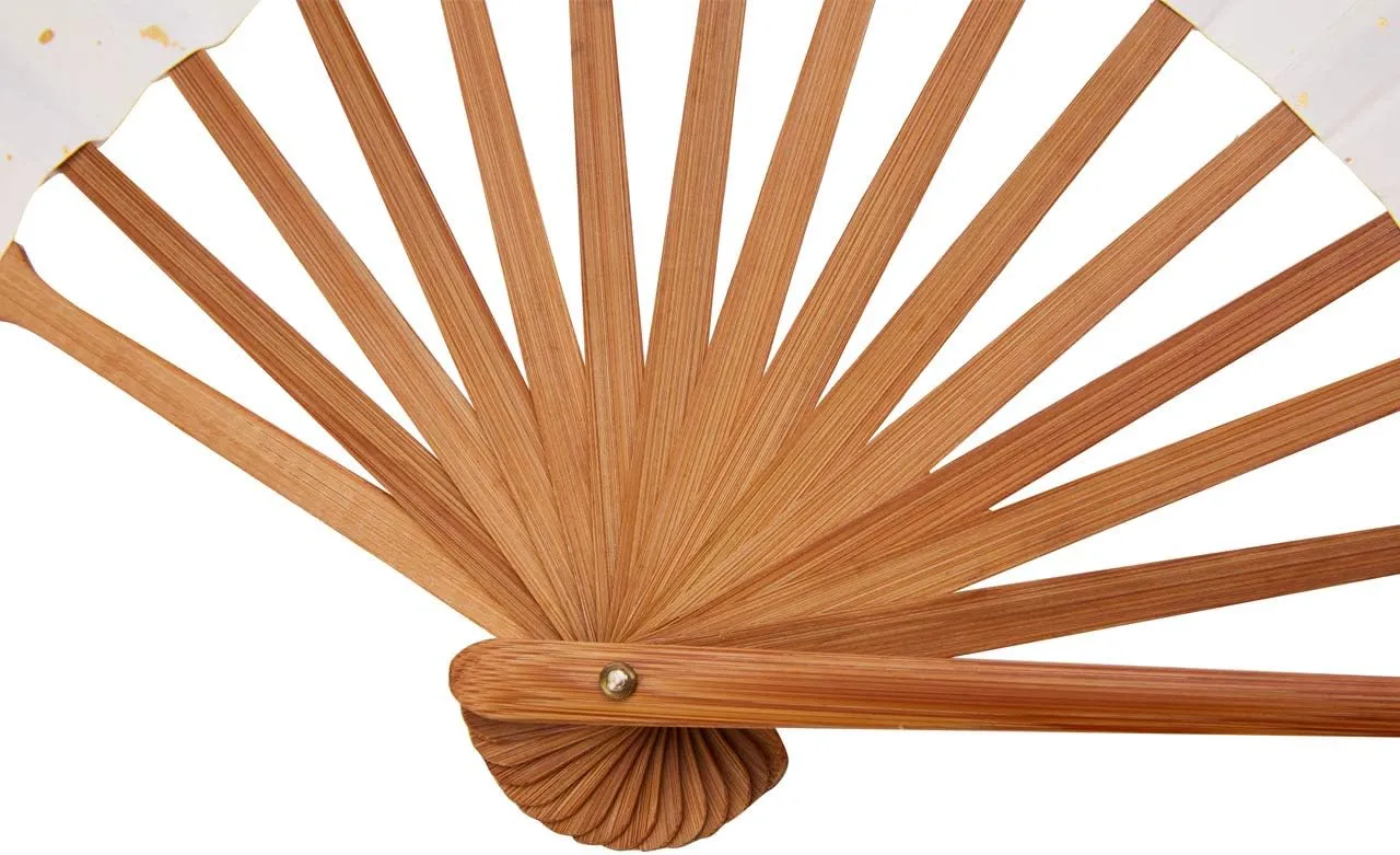 Folding Fan,Chinese Style Hand Held Fans, High Quality Bamboo Paper Traditional Chinese Arts Folding Fans with Gift Box,Works of art made of wood and Bamboo (White Gift Fan)