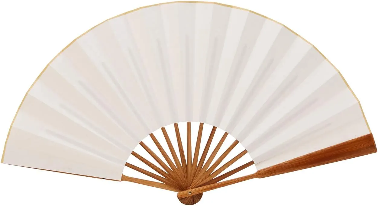 Folding Fan,Chinese Style Hand Held Fans, High Quality Bamboo Paper Traditional Chinese Arts Folding Fans with Gift Box,Works of art made of wood and Bamboo (White Gift Fan)