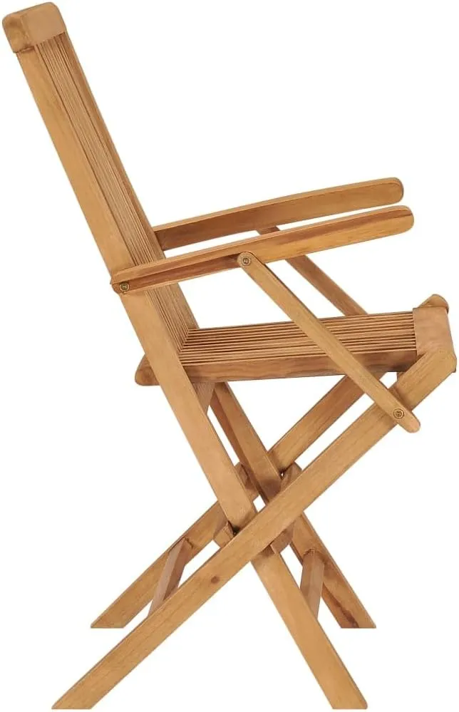 Folding Patio Chairs 2 pcs Solid Teak Wood Outdoor Chairs Comfortable Lounge Chairs for Garden, Patio, Backyard, Balcony with Durable and Weather-Resistant Design