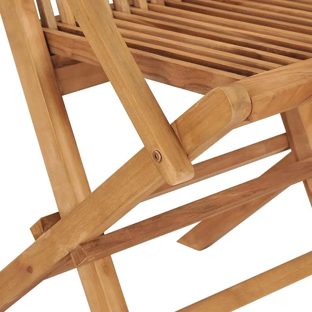 Folding Patio Chairs 2 pcs Solid Teak Wood Outdoor Chairs Comfortable Lounge Chairs for Garden, Patio, Backyard, Balcony with Durable and Weather-Resistant Design