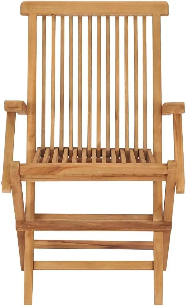 Folding Patio Chairs 2 pcs Solid Teak Wood Outdoor Chairs Comfortable Lounge Chairs for Garden, Patio, Backyard, Balcony with Durable and Weather-Resistant Design