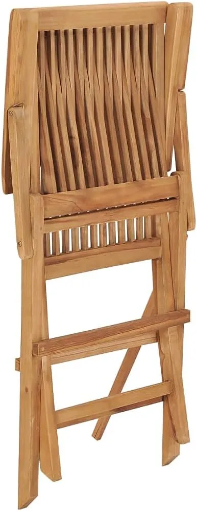Folding Patio Chairs 2 pcs Solid Teak Wood Outdoor Chairs Comfortable Lounge Chairs for Garden, Patio, Backyard, Balcony with Durable and Weather-Resistant Design