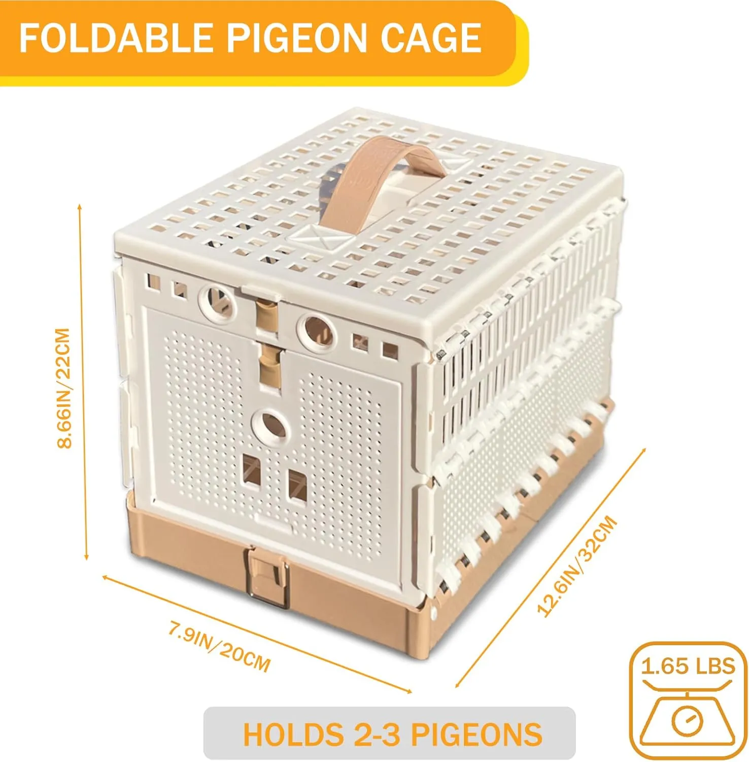 Folding Pigeon Cage Racing Pigeons Travel Cage Pairing Cage Plastic Two Doors Nest Box for Training and Release, Competition(S)
