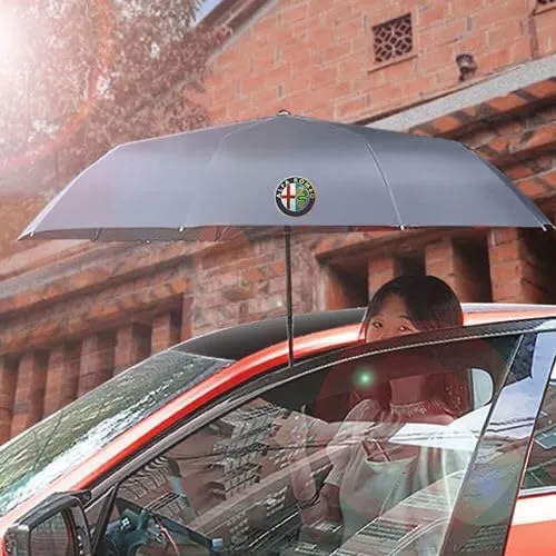 Folding Umbrellas,Compact Umbrellas for Alfa Romeo Stelvio 2017 Mito 2009 Giulietta 2011 Giulia 2017 Travel in The Rain - UV Protected,Windproof,Strong,Durable,Premium Grip,A