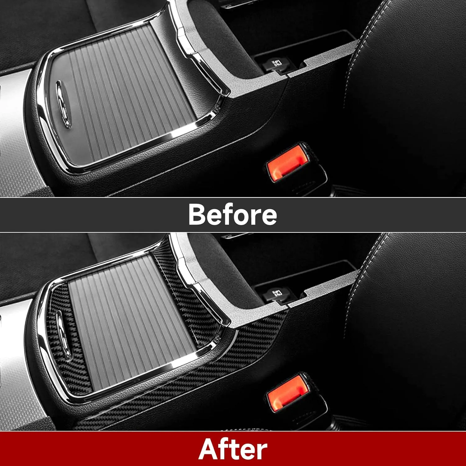 for 2011-2023 Dodge Charger / 2015-2023 Chrysler 300 Accessories Center Armrest Box Cover Decals Carbon Fiber Stickers