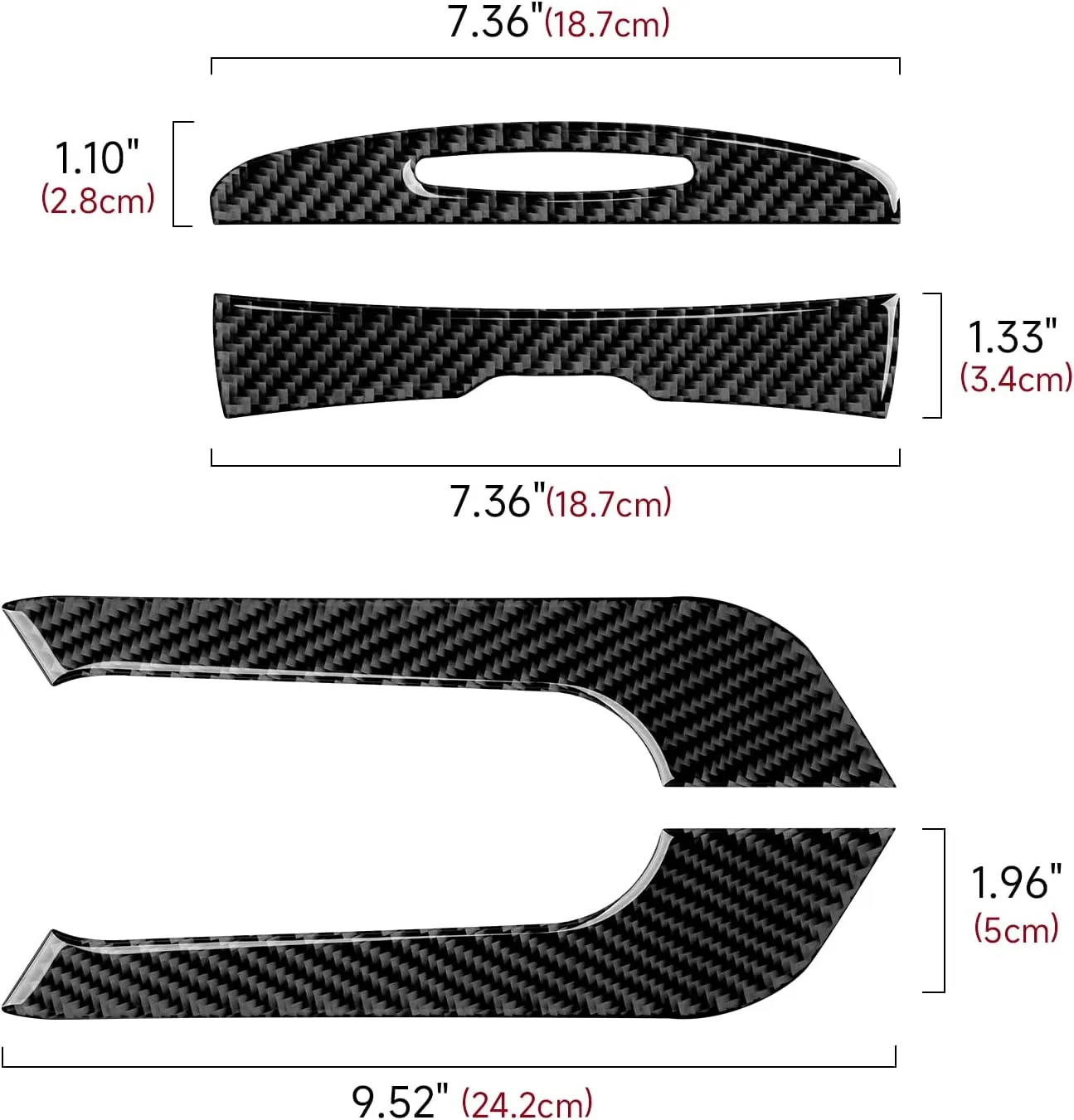 for 2011-2023 Dodge Charger / 2015-2023 Chrysler 300 Accessories Center Armrest Box Cover Decals Carbon Fiber Stickers