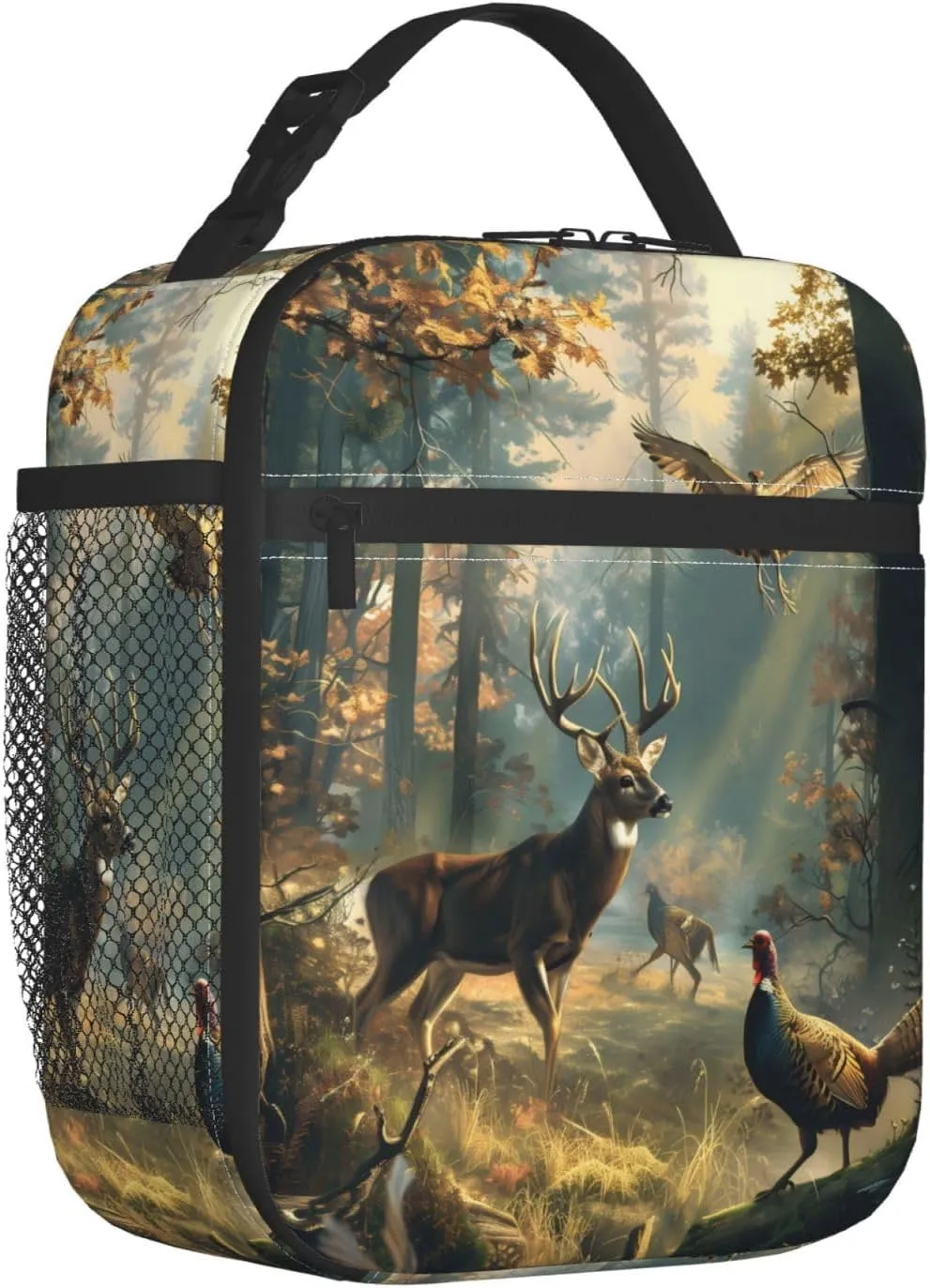 Forest Wildlife Deer Lunch Box for Women Men, Insulated Lunch Box, Reusable Lunch Bag for Office, Work, Picnic, Travel