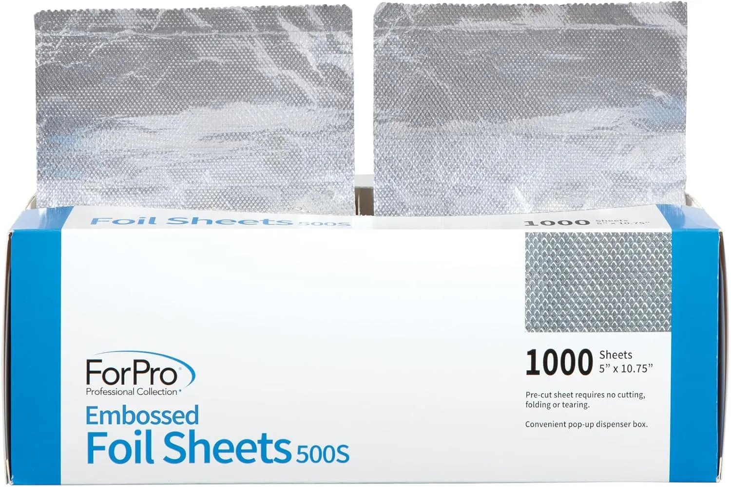 ForPro Embossed Foil Sheets 500S, Aluminum Foil, Pop-Up Foil Dispenser, Hair Foils & ForPro Expert Embossed Aluminum Foil Roll, 320 Ft Hair Foils for Color Application and Highlighting