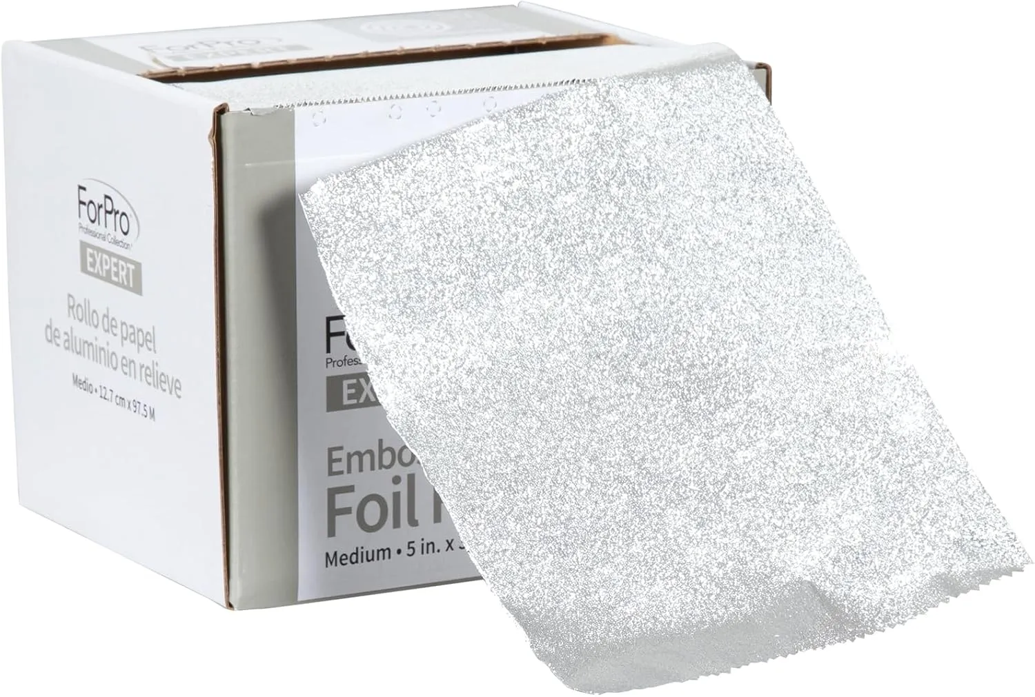ForPro Embossed Foil Sheets 500S, Aluminum Foil, Pop-Up Foil Dispenser, Hair Foils & ForPro Expert Embossed Aluminum Foil Roll, 320 Ft Hair Foils for Color Application and Highlighting