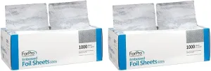 ForPro Embossed Foil Sheets 500S, Aluminum Foil, Pop-Up Foil Dispenser, Hair Foils for Color Application and Highlighting Services, Food Safe, 5” W x 10.75” L, 1000-Count (Pack of 2)