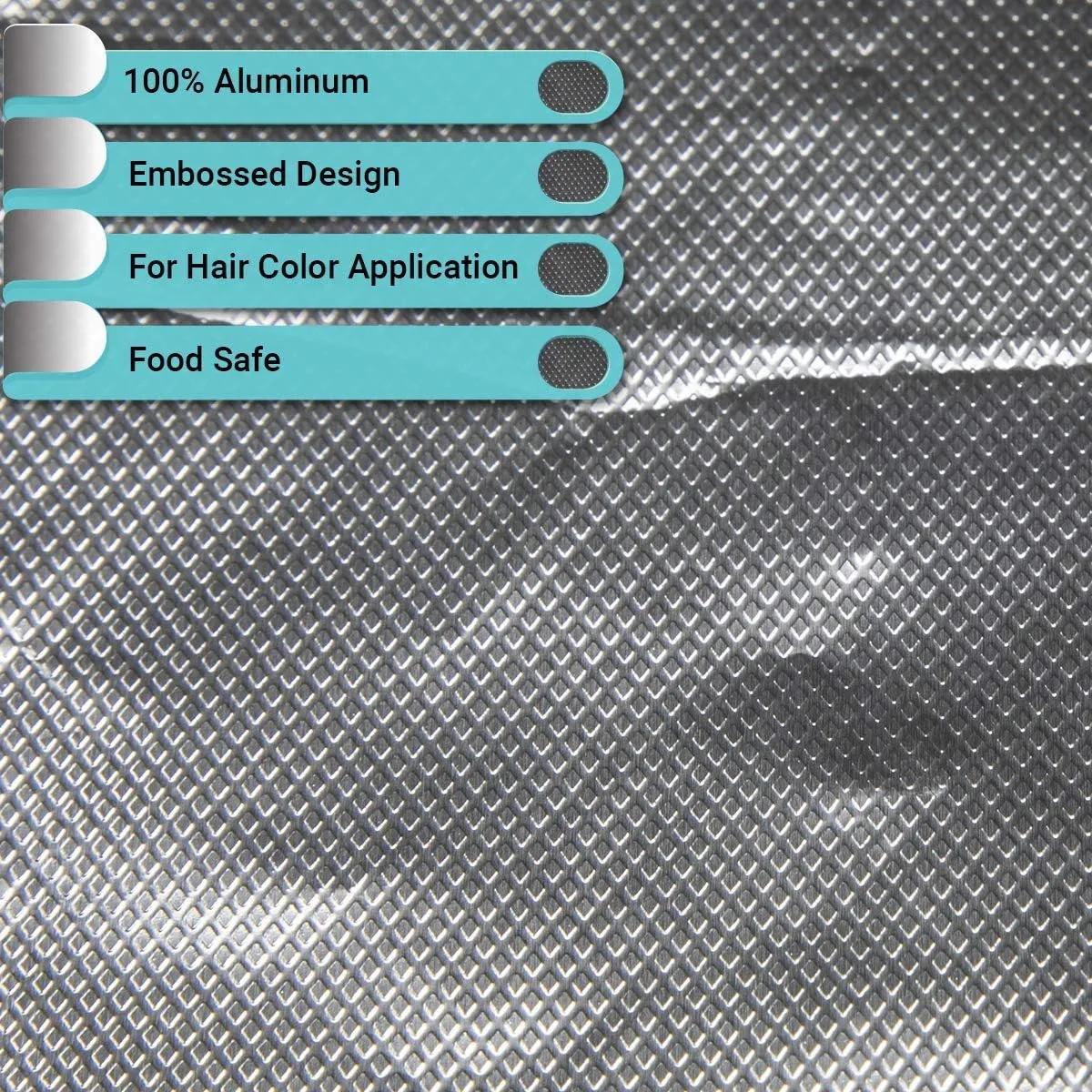 ForPro Professional Collection Embossed Foil Sheets 1200S, Aluminum Foil, Pop-Up Dispenser, for Hair Color Application and Highlighting Services, Food Safe, 12” W x 10.75” L, 500-Count