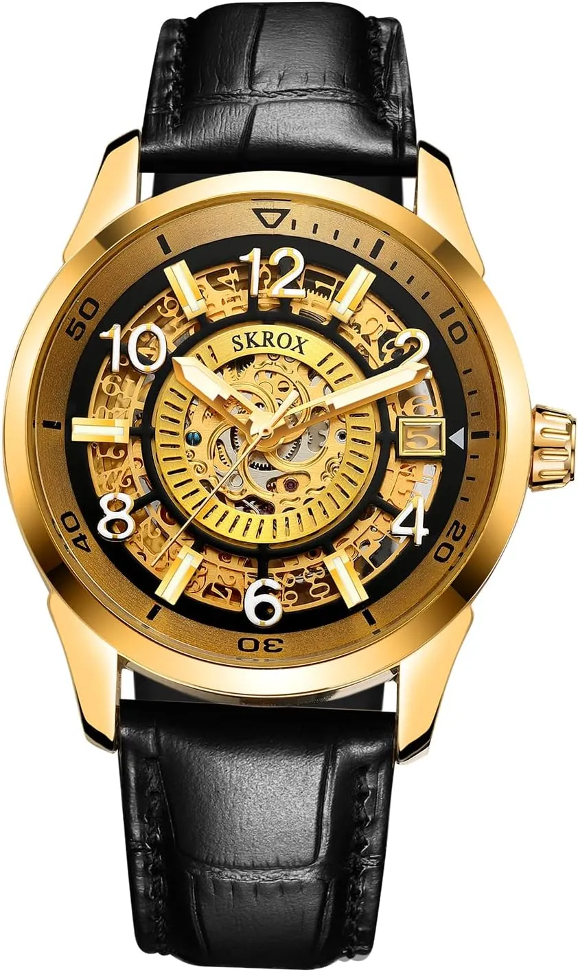 FORSINING Men's Watches Automatic Skeleton Date Calendar Analog Waterproof Three-dimensional Luminous Wrist Watch