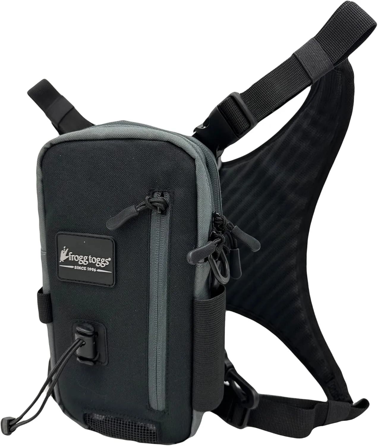 FROGG TOGGS Hightide Fishing Chest Pack, Easy Hands-Free tackle storage bag with built-in Rod Support