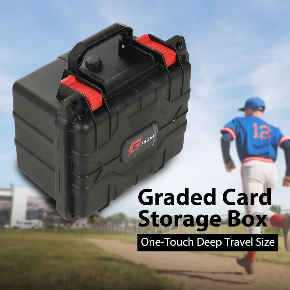 G-PLUS Graded Card Storage Box Compatible with BGS PSA SGC FGS Weatherproof Graded Sports Trading Cards(Small, Orange & Black)