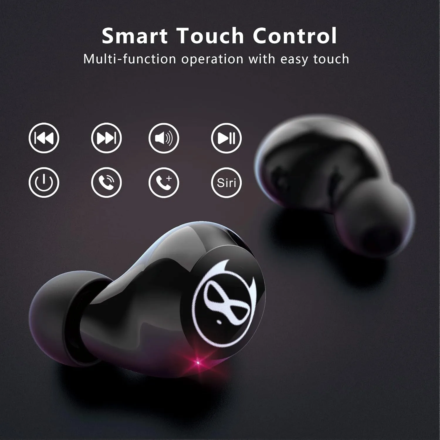 Gaming Earbuds Kids Bluetooth Earbuds 5.3 in-Ear Headphones with Mic 36H Playtime IPX6 Waterproof Touch Control HiFi Stereo LED Display Kids Wireless Earbuds