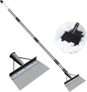 Garden Cleaning Shovel, 59 Inch Black Stainless Steel Flat Shovel, Multifunctional for Gardening, Planting, Weeding, Deicing and Other Tasks