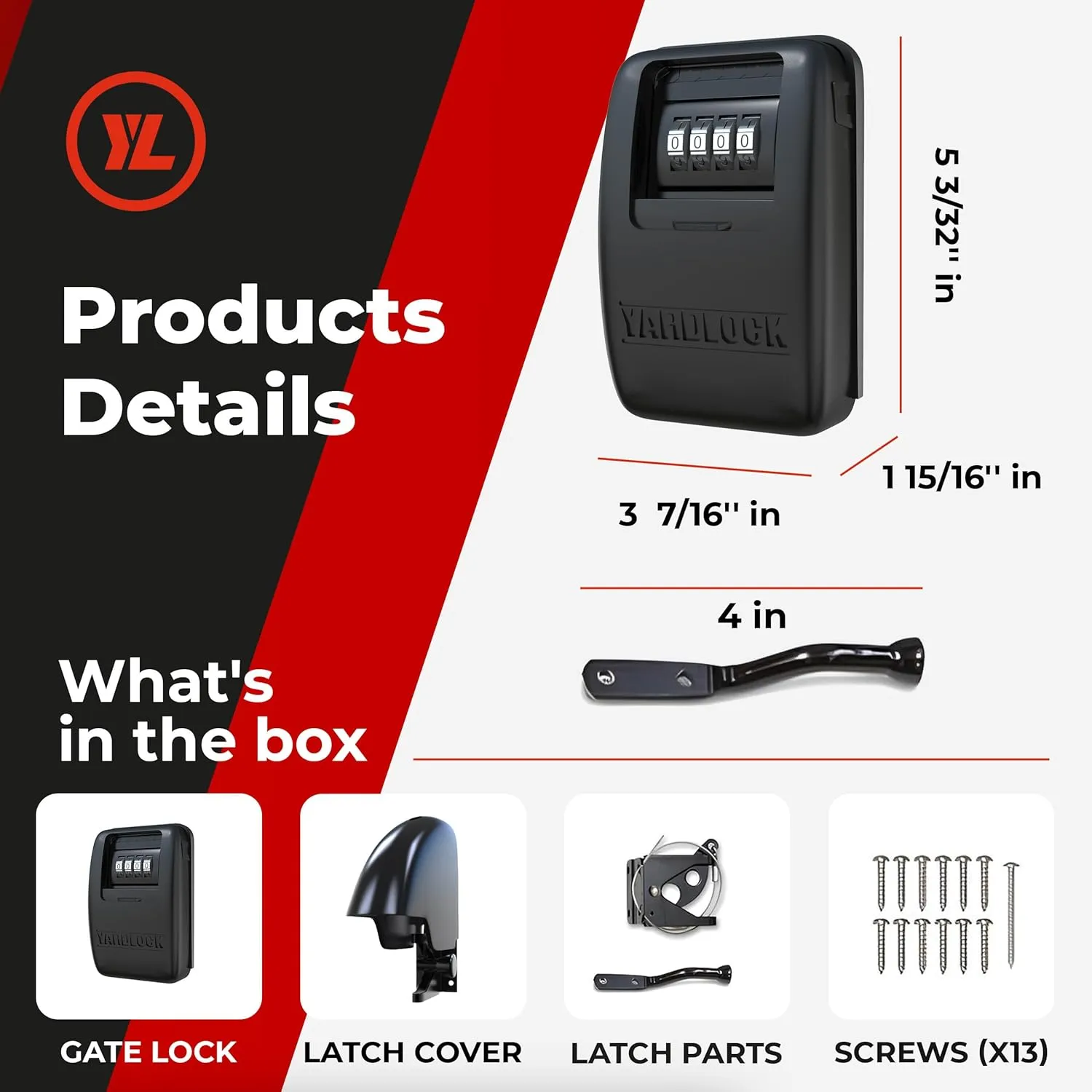 Gate Lock XLB – Secure Keyless Fence Lock and Latch with 2-Way Access – Strong Durable System for Theft Prevention and Home Security, Easy Installation on Wood or Vinyl Gates/Fences (XLB – 1-Pack)