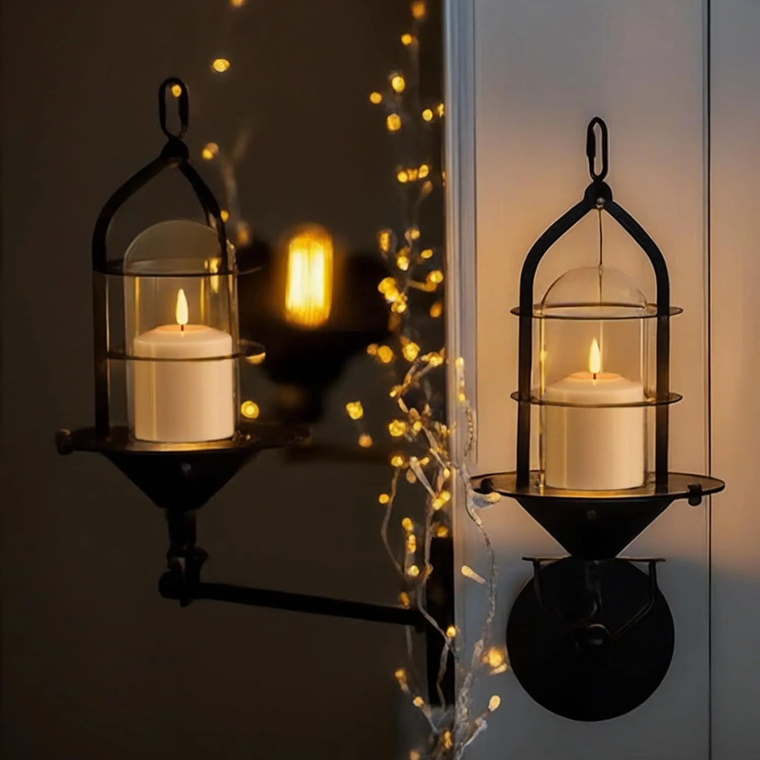 GenSwin Flameless Pillar Candles Flickering with Timer, Battery Operated Real Wax LED Votive 3D Wick Candles 6 Pack White(Battery Include, 2 x 3.2 Inch)