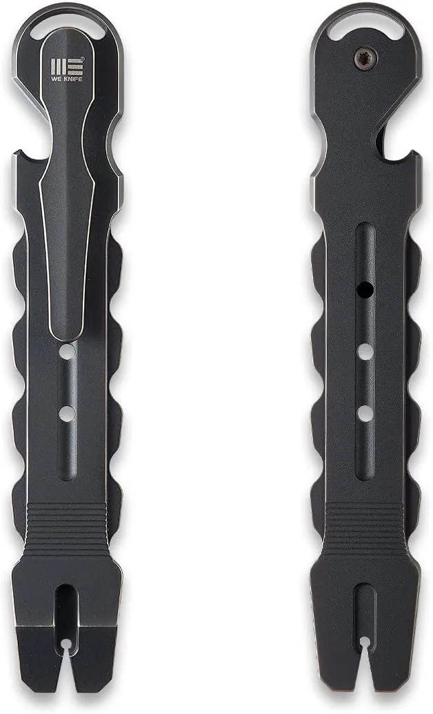 Gesila Mini Pocket Flat Pry Bar Crowbar Multifunction EDC Titanium Tool Nail Puller Survival Opener No-Slip And Corrosion Resistant A-08A(Black)-1 PACK