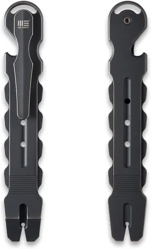 Gesila Mini Pocket Flat Pry Bar Crowbar Multifunction EDC Titanium Tool Nail Puller Survival Opener No-Slip And Corrosion Resistant A-08A(Black)-1 PACK