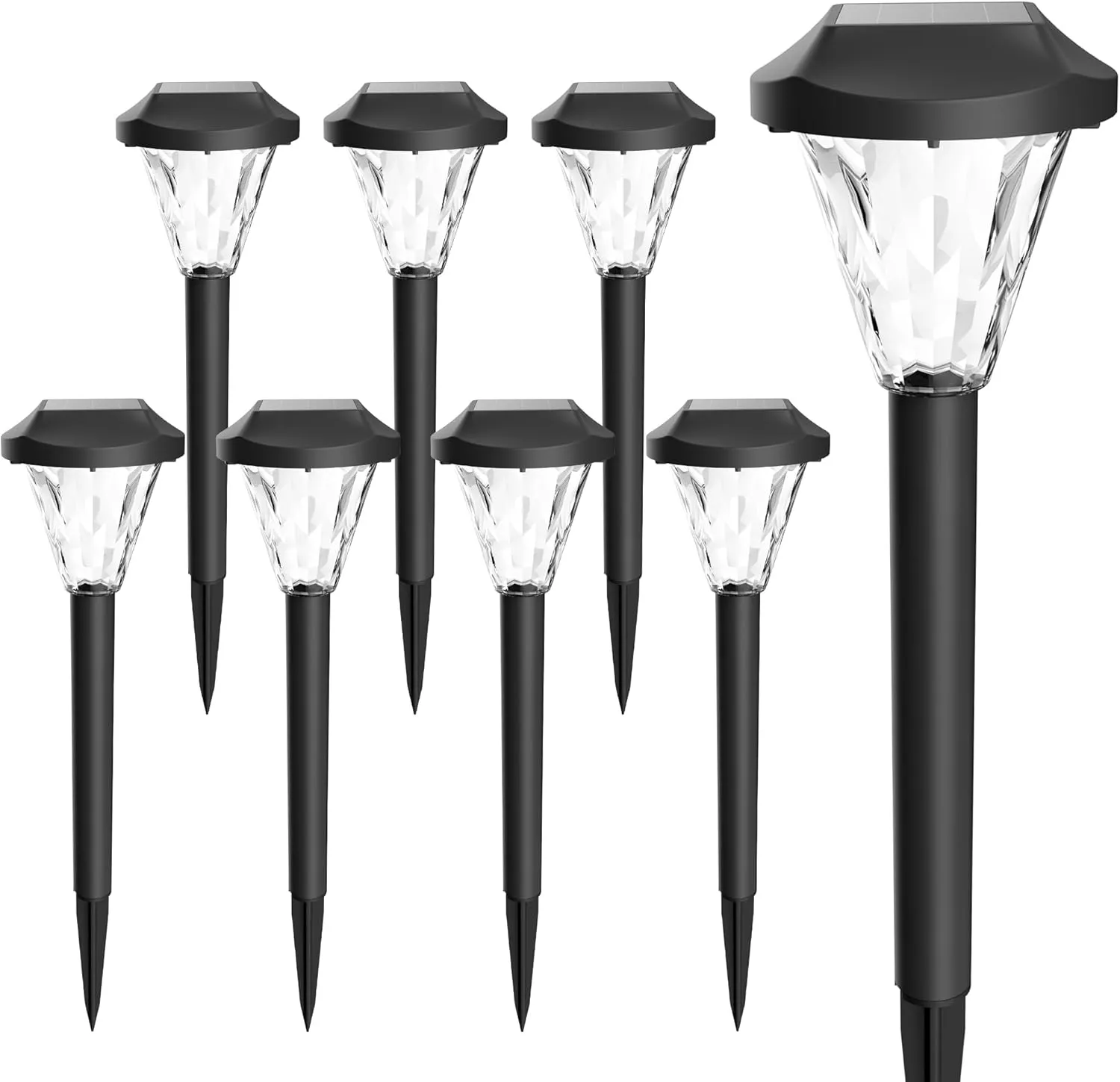 GIGALUMI 8 Pack Solar Lights Outdoor Waterproof,New Upgraded Solar-Powered Lights for Outside, Garden, Outdoor Light for Patio,Lawn,Yard and Landscape(Warm White)