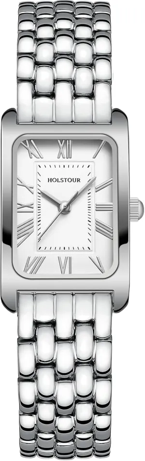 Gold Watches for Women Vintage Bracelet Roman Dial Rectangular Case Gold Watch Waterproof with Tools