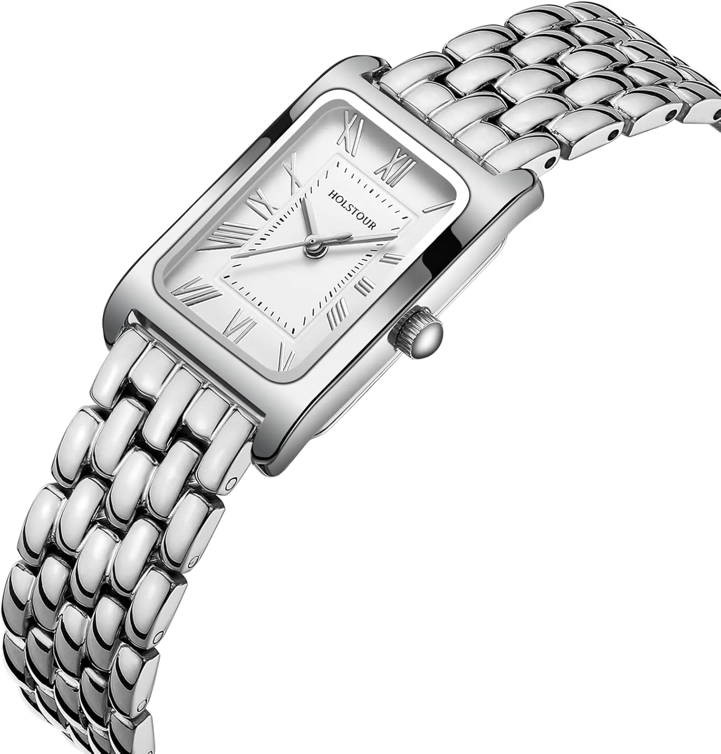 Gold Watches for Women Vintage Bracelet Roman Dial Rectangular Case Gold Watch Waterproof with Tools
