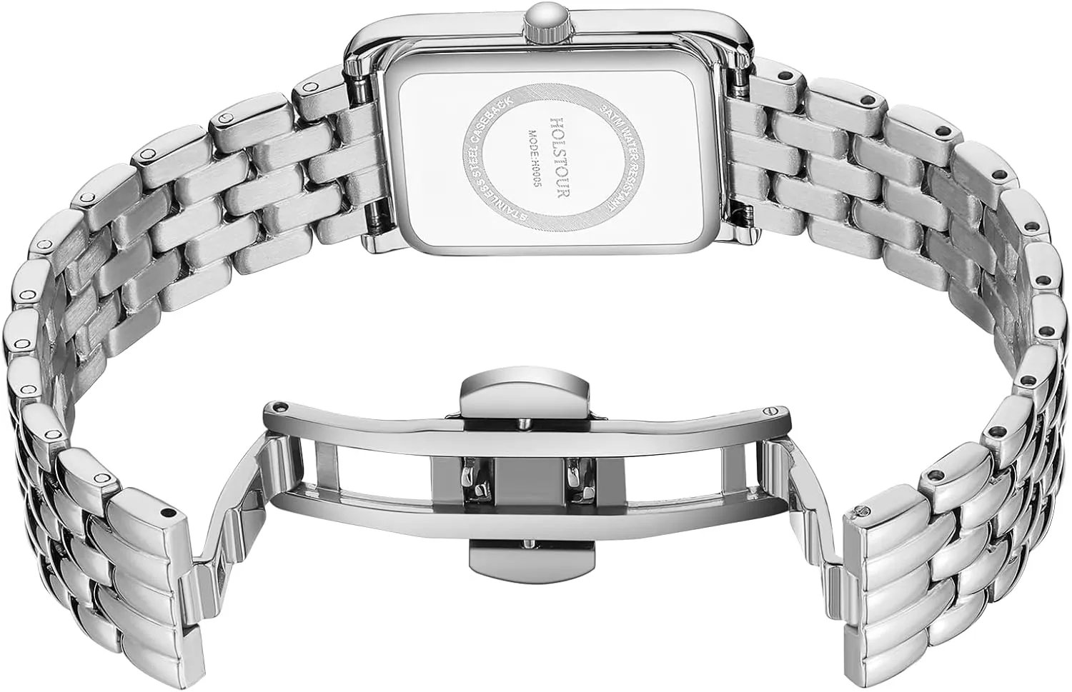 Gold Watches for Women Vintage Bracelet Roman Dial Rectangular Case Gold Watch Waterproof with Tools