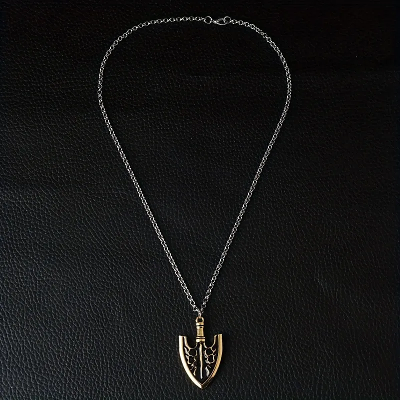 Golden Small Shovel Alloy Keychain Car Pendant Men's Necklace