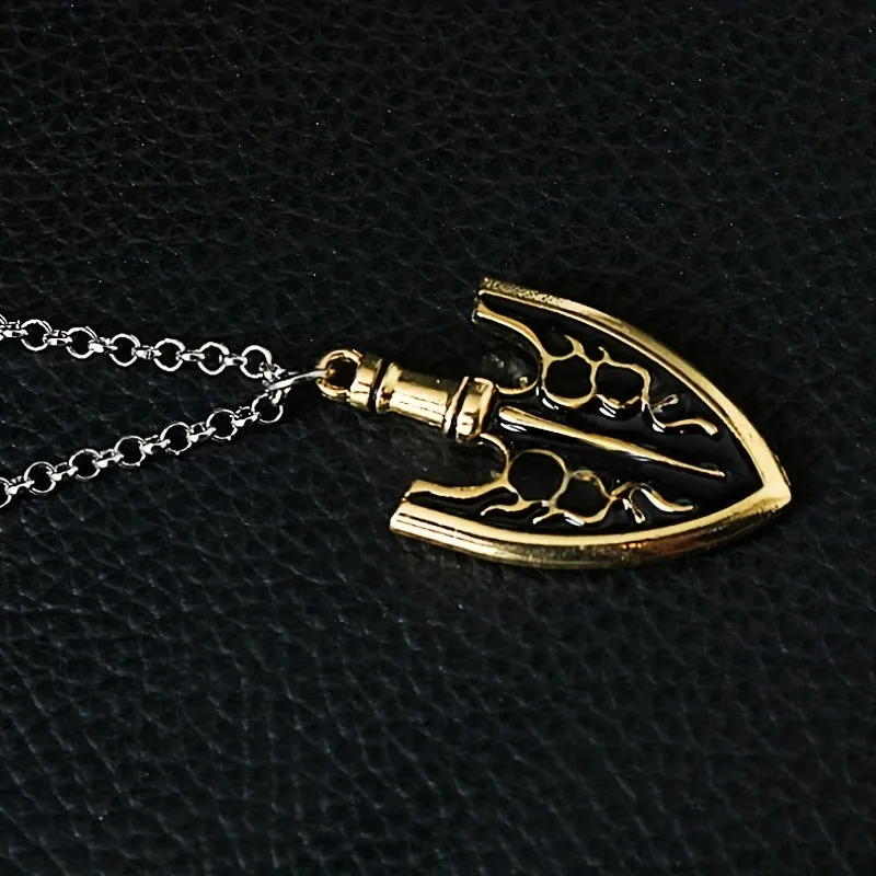 Golden Small Shovel Alloy Keychain Car Pendant Men's Necklace