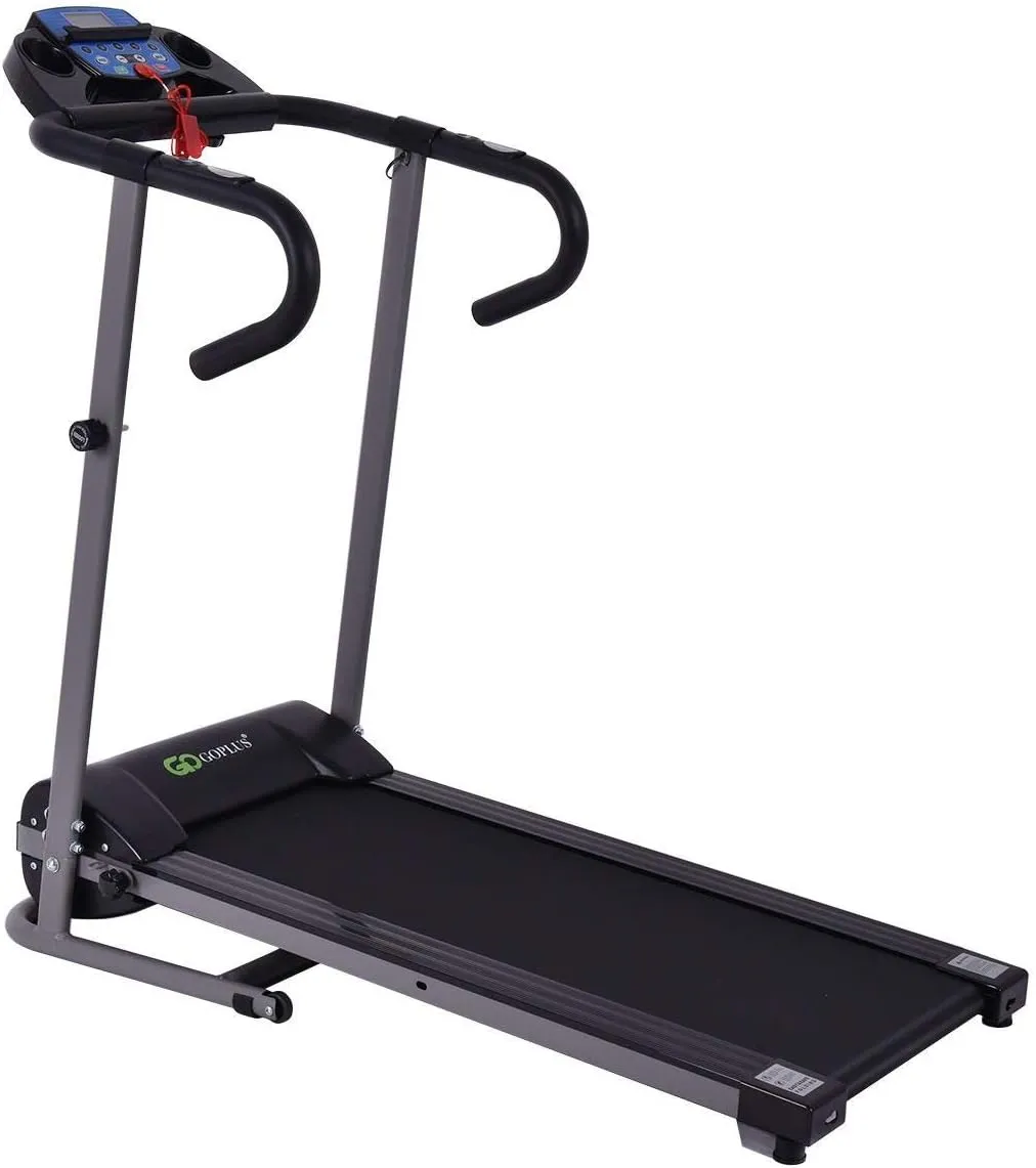 Goplus 1100W Folding Treadmill Electric Motorized Power Fitness Running Machine w/Support