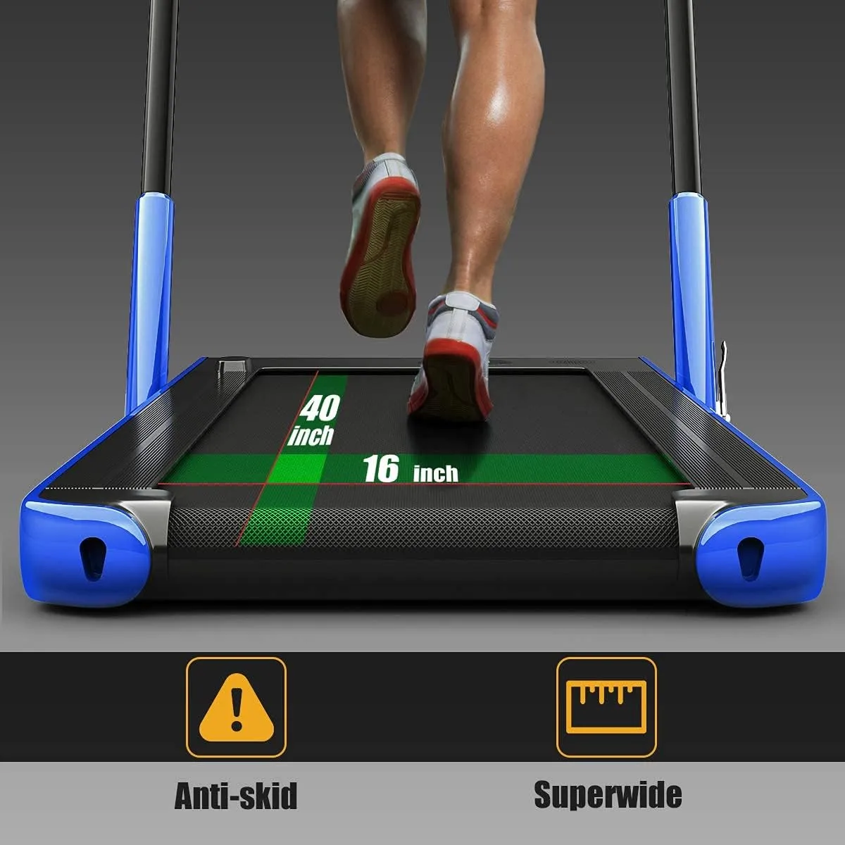 Goplus 2 in 1 Folding Treadmill, 2.25HP Under Desk Electric Superfit Treadmill, Installation-Free with APP Control, Remote Control, Bluetooth Speaker, LED Display, Walking for Home