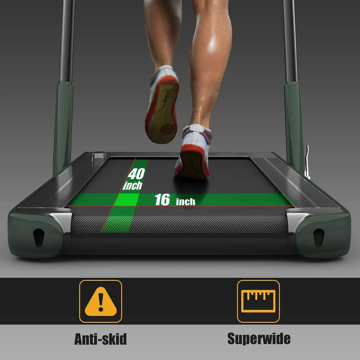 Goplus 2 in 1 Folding Treadmill, 2.25HP Under Desk Electric Superfit Treadmill, Installation-Free with APP Control, Remote Control, Bluetooth Speaker, LED Display, Walking for Home