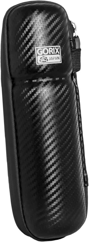GORIX Bike Tool Case Box Bottle Waterproof Zip Carbon Pattern Road MTB Bicycle Cycling Black (GX-sssCASE(Small 22.5cm))