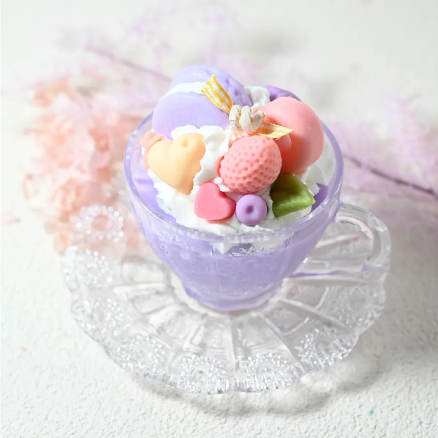 Gourmet Dessert Candle in Vintage Teacup Set