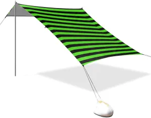Green Black Line Designed UPF50 Beach Canopy Water-Resistant Large Sun Shelter with Sand Shovel, Sandbags for Backyard and Camping carpa para el sol