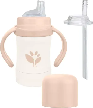 Green Sprouts® Sprout Ware® Sip & Straw 6oz., 6mo , Plant-plastic, Platinum-cured Silicone, Dishwasher Safe, Grows with Baby, Tested for Hormones