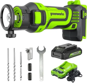 Greenworks 24v Speed Saw Rotary Cut Tool, 2Ah Battery and Charger Included